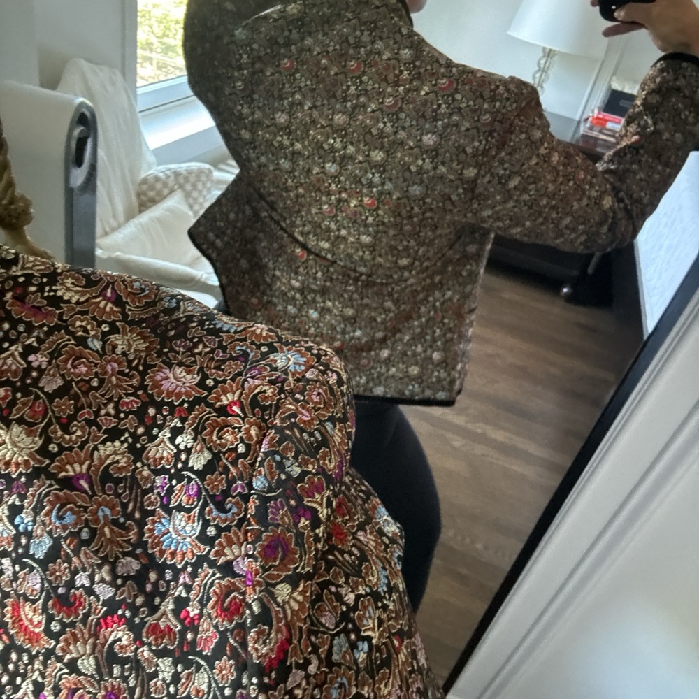 Womens Vintage Multicolor Metallic Brocade Jacquard Jacket - Picture 5 of 5